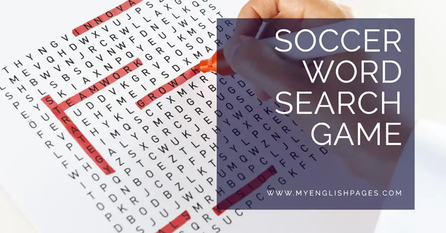 Soccer Word Search Game For English Language Learners
