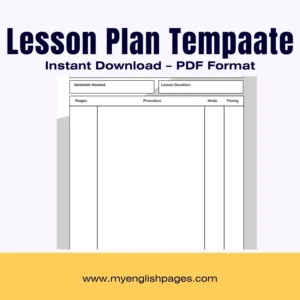 Print-friendly Blank Simple Lesson Plan Template