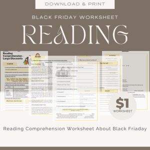 Black Friday Reading Comprehension Worksheet