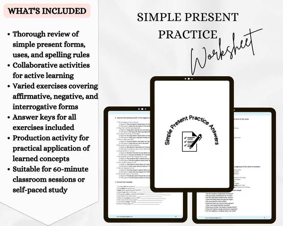Unlock English Proficiency with Our Simple Present Practice Worksheet - Image 2