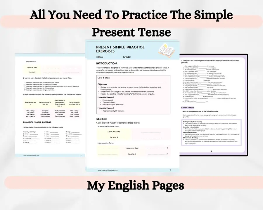 Unlock English Proficiency with Our Simple Present Practice Worksheet - Image 3