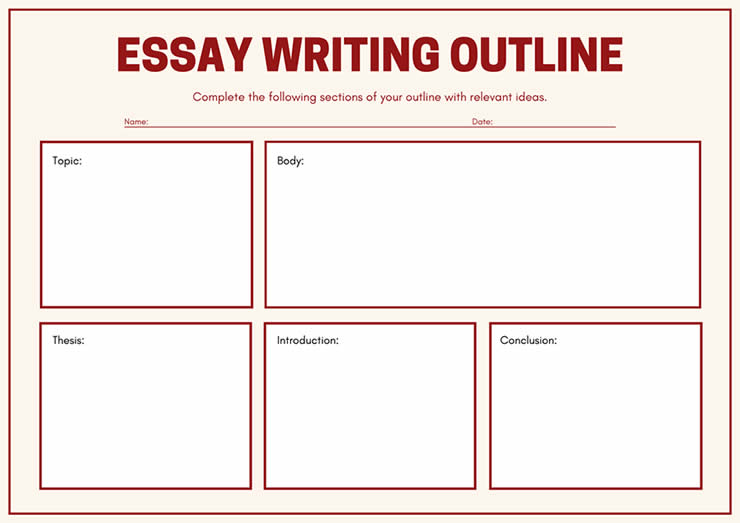 Template To Outline An Essay PDF Format for Free Printable Essay Outline Template