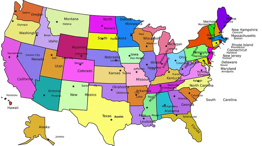 USA Map - America Capital Cities