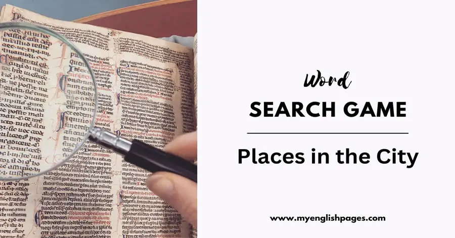 Places of the City Word Search Game