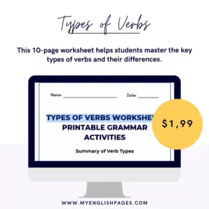 Types of Verbs Worksheet with Answers (PDF Included)