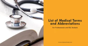 List of Medical Terms and Abbreviations in English