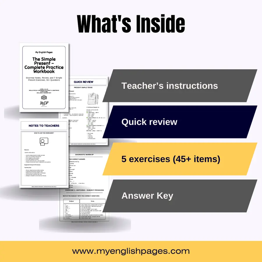 Present Simple Exercises PDF 5